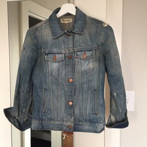 Distressed Madewell denim jacket